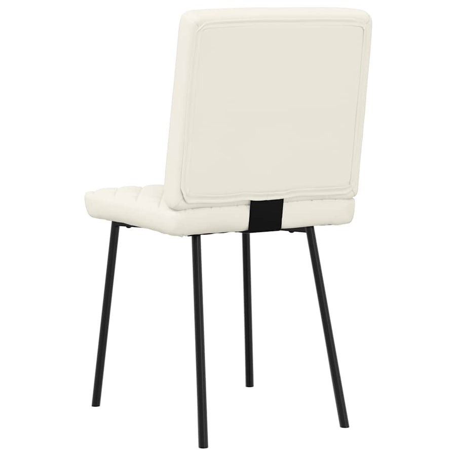Eetkamerstoelen 4 st fluweel crèmekleurig