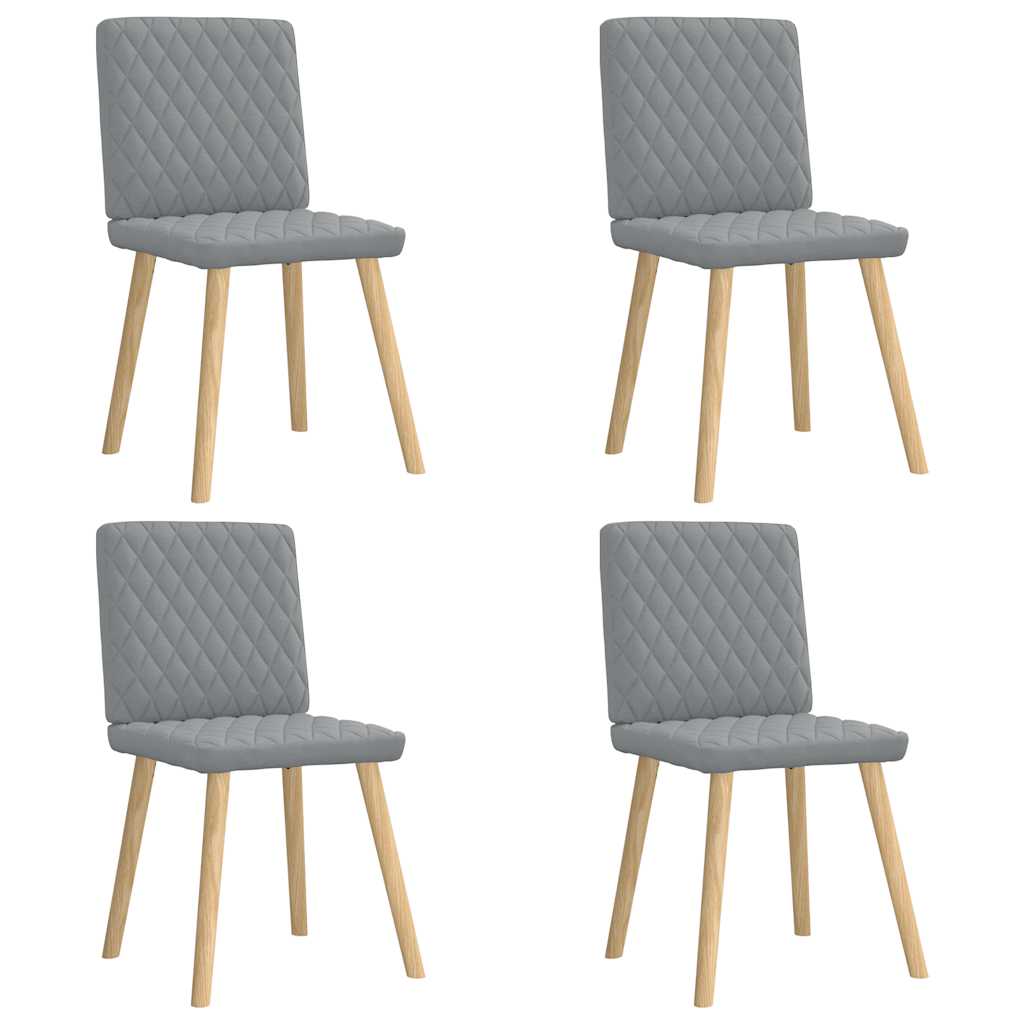 Eetkamerstoelen 4 st stof lichtgrijs