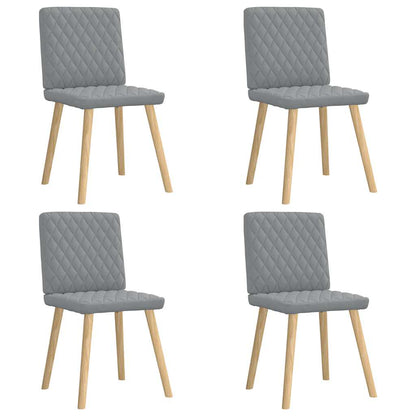 Eetkamerstoelen 4 st stof lichtgrijs
