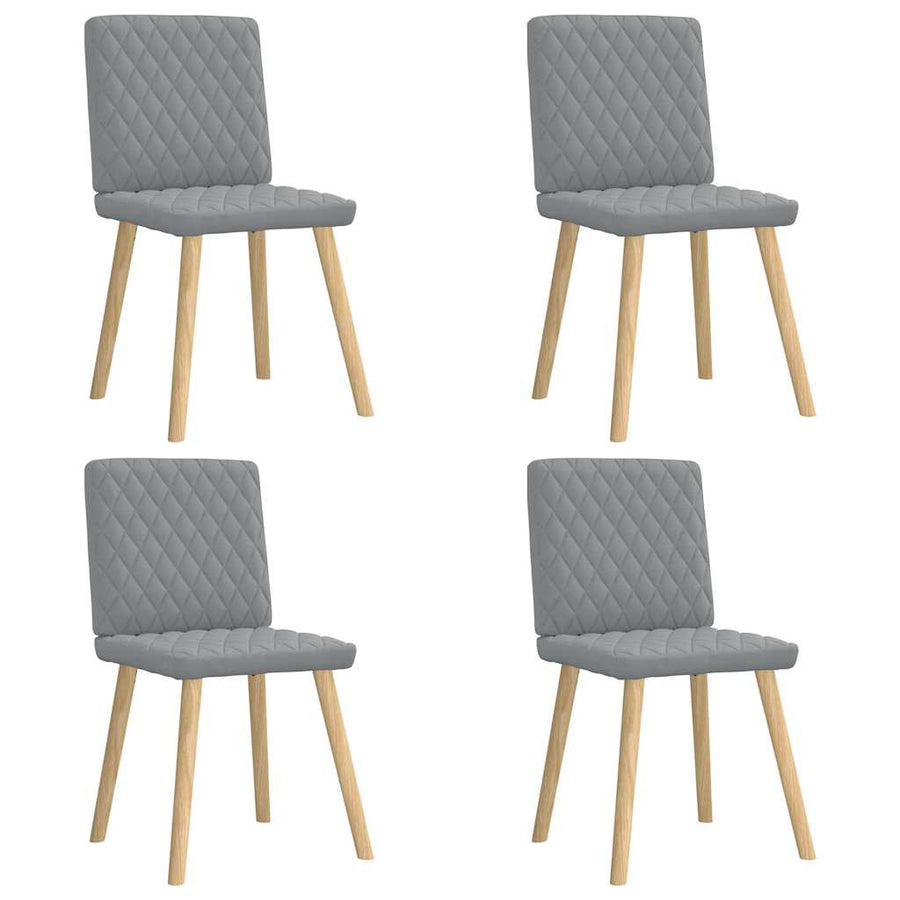 Eetkamerstoelen 4 st stof lichtgrijs