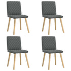 Eetkamerstoelen 4 st donkergrijs stof
