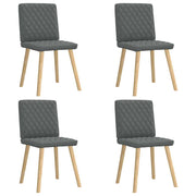 Eetkamerstoelen 4 st donkergrijs stof