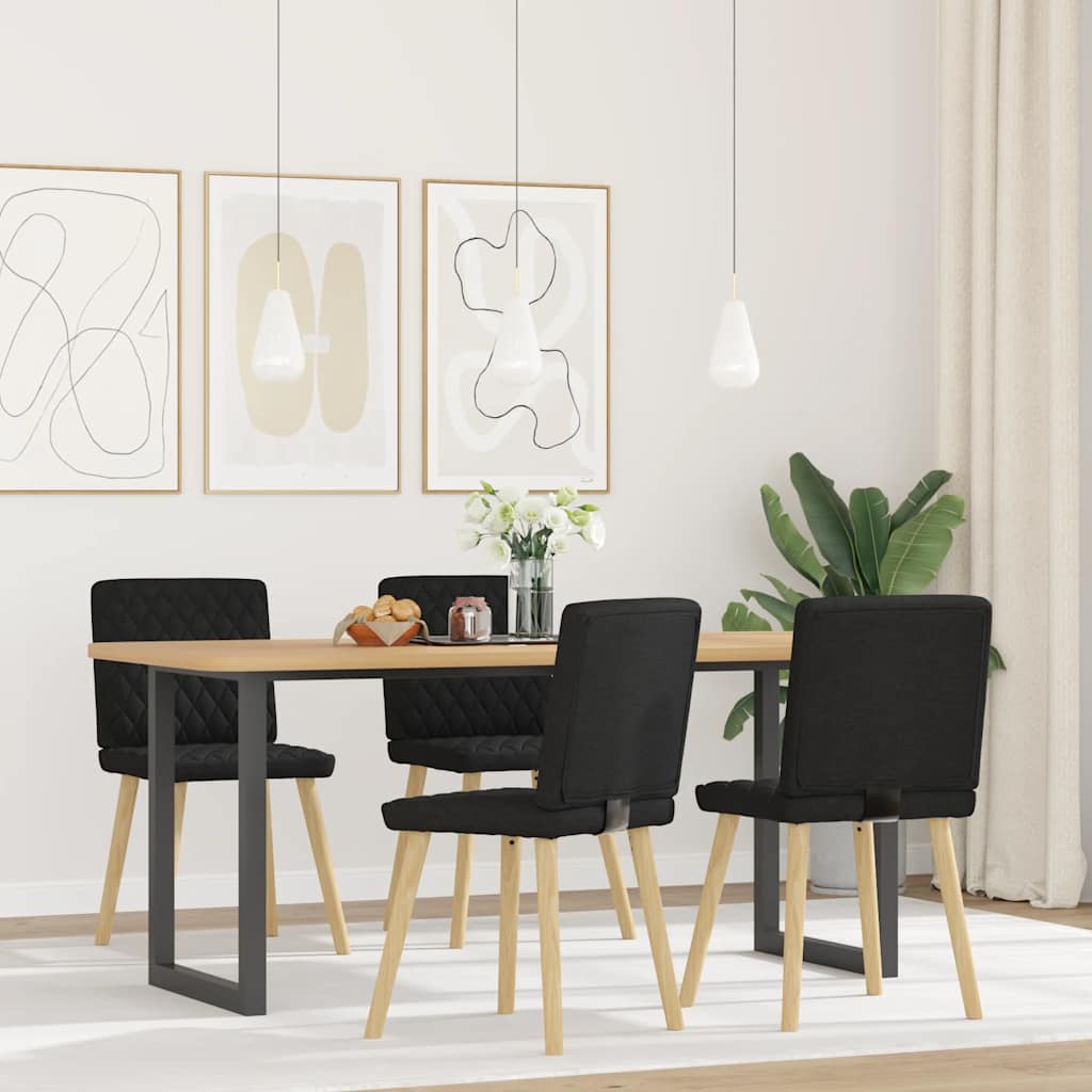 Eetkamerstoelen 4 st stof zwart