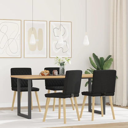 Eetkamerstoelen 4 st stof zwart