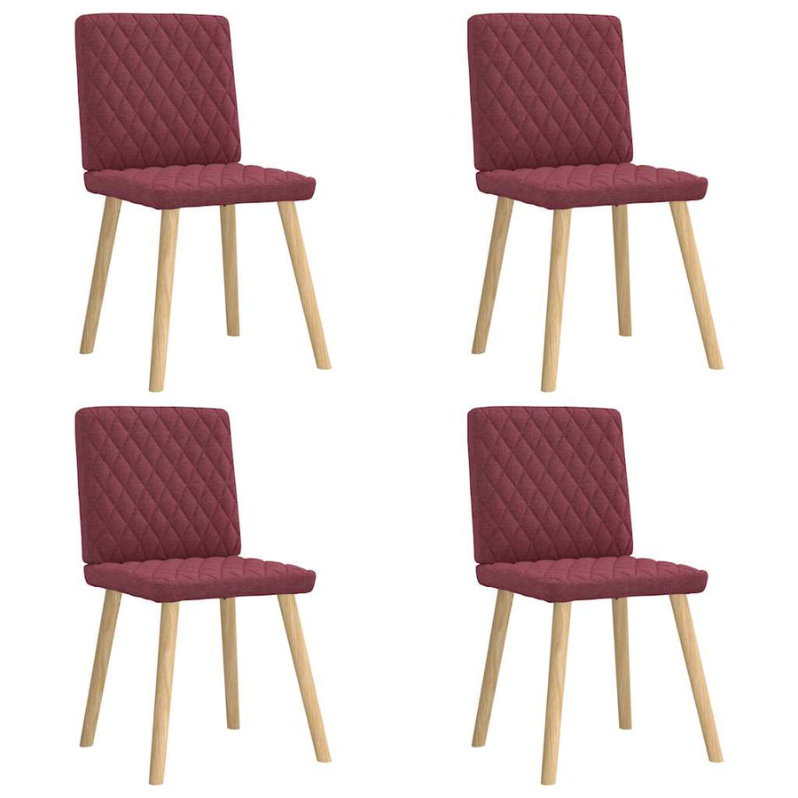 Eetkamerstoelen 4 st stof wijnrood