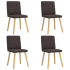 Eetkamerstoelen 4 st donkerbruin stof