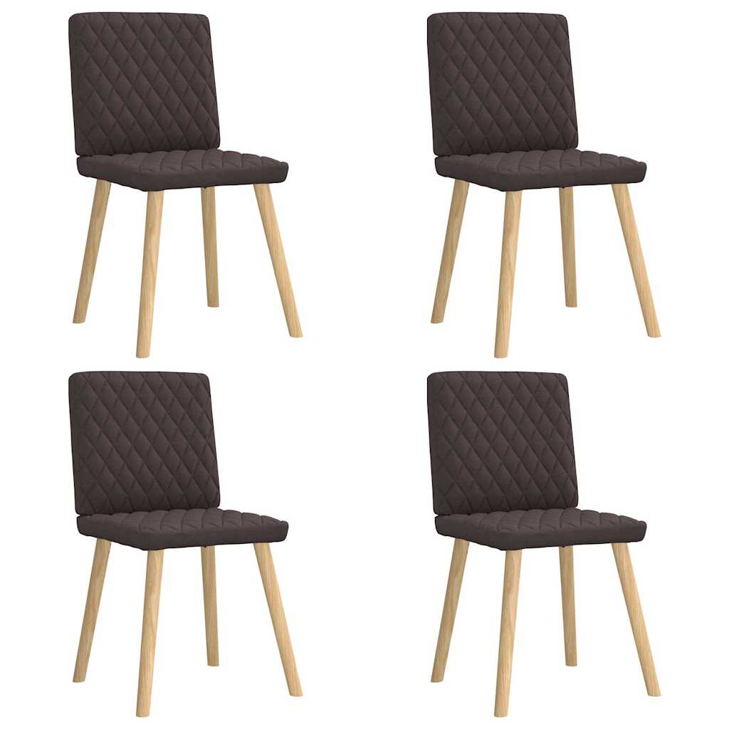 Eetkamerstoelen 4 st stof donkerbruin