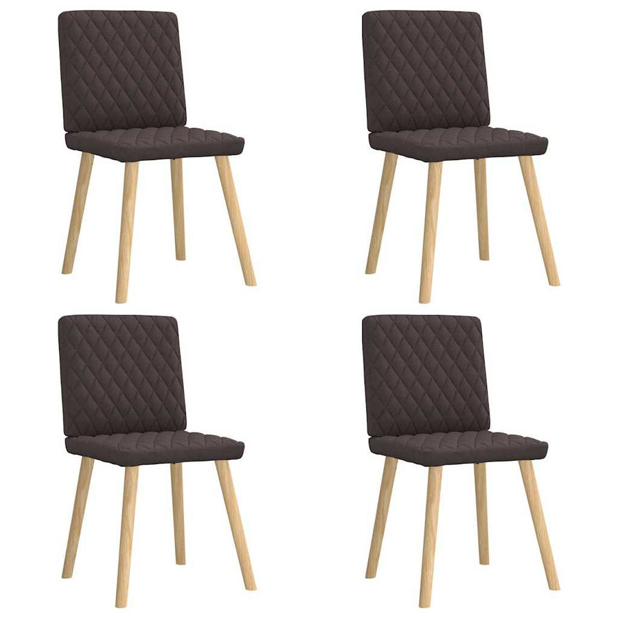 Eetkamerstoelen 4 st stof donkerbruin