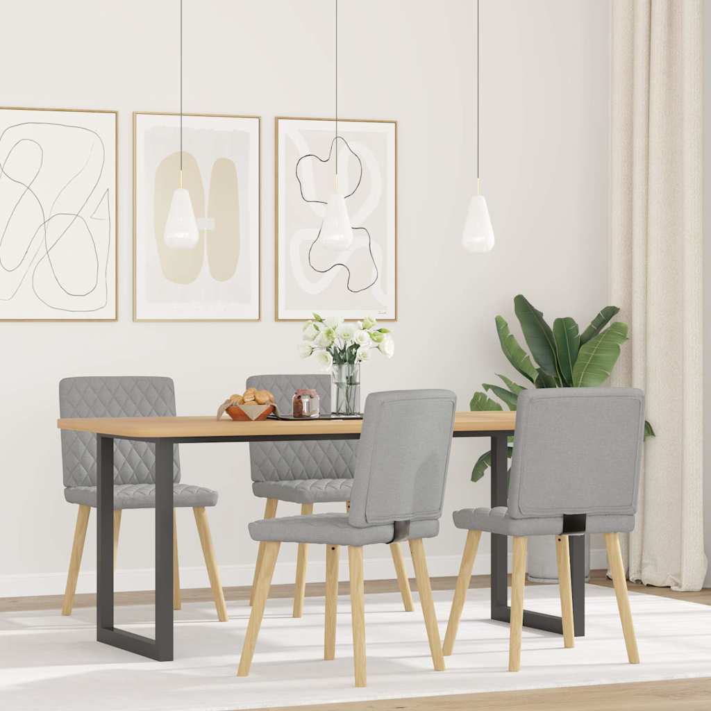 Eetkamerstoelen 4 st stof wolk grijs