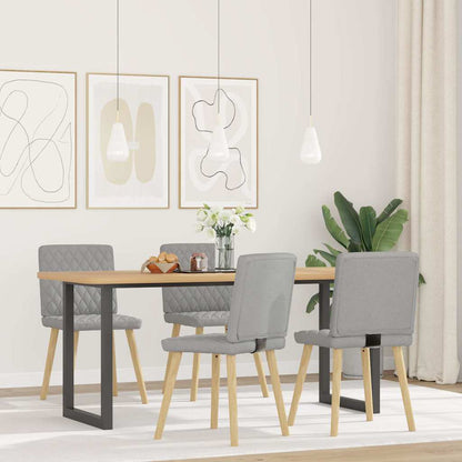 Eetkamerstoelen 4 st stof wolk grijs