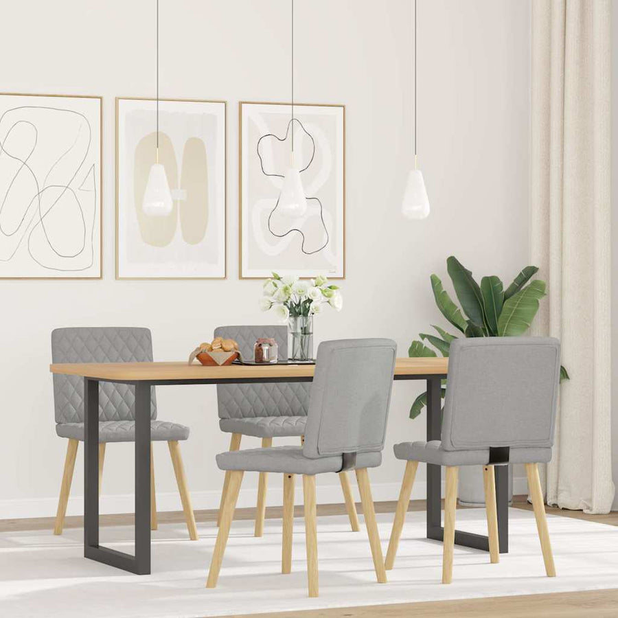 Eetkamerstoelen 4 st stof wolk grijs