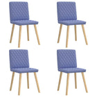 Eetkamerstoelen 4 st jeansblauw polyester metaal rubberhout