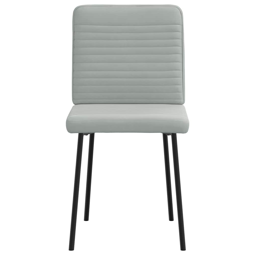 Eetkamerstoelen 4 st fluweel lichtgrijs