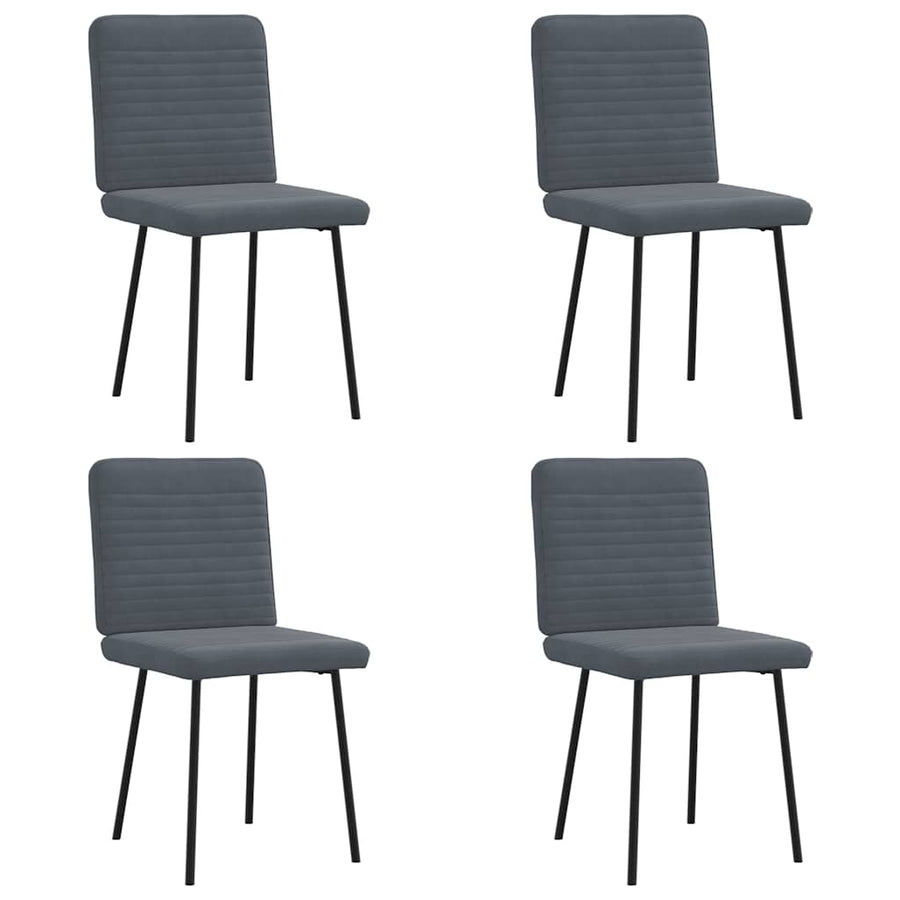 Eetkamerstoelen 4 st fluweel donkergrijs