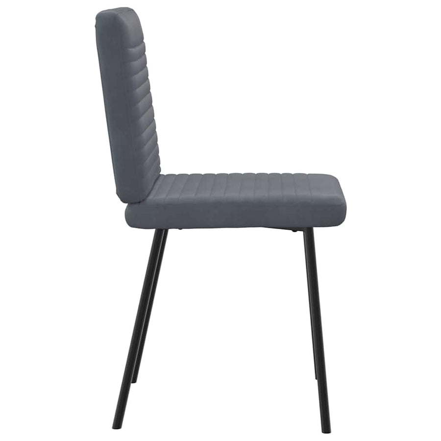 Eetkamerstoelen 4 st fluweel donkergrijs