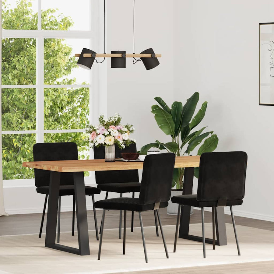 Eetkamerstoelen 4 st fluweel zwart