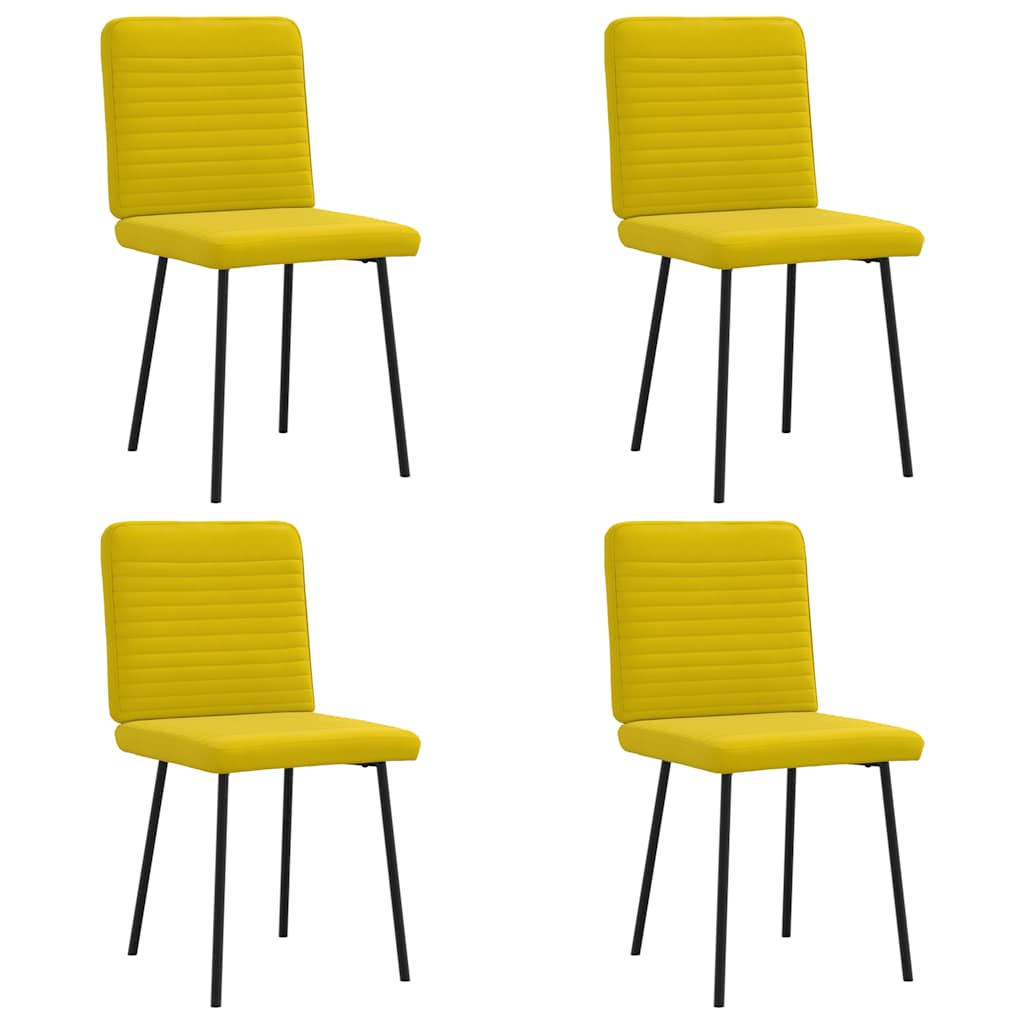 Eetkamerstoelen 4 st fluweel geel