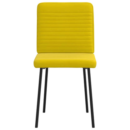 Eetkamerstoelen 4 st fluweel geel