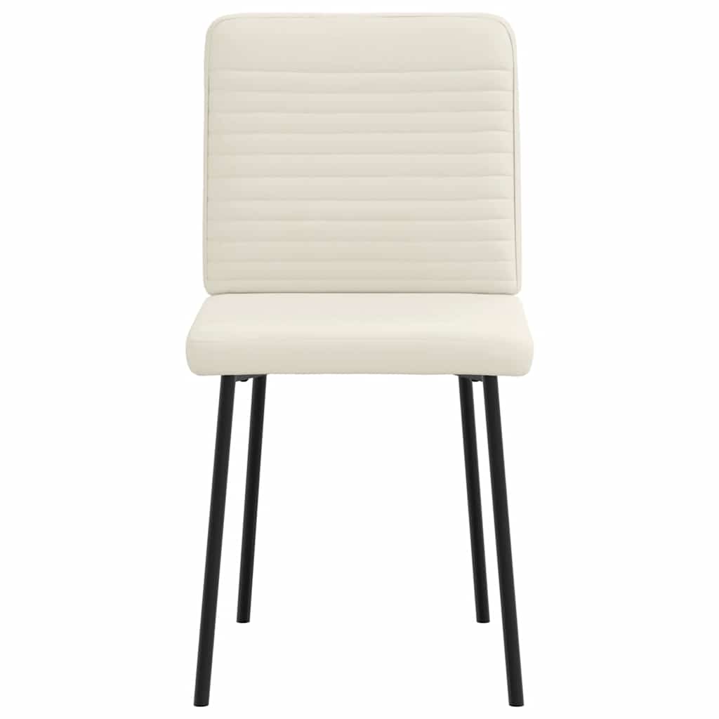Eetkamerstoelen 4 st fluweel crèmekleurig