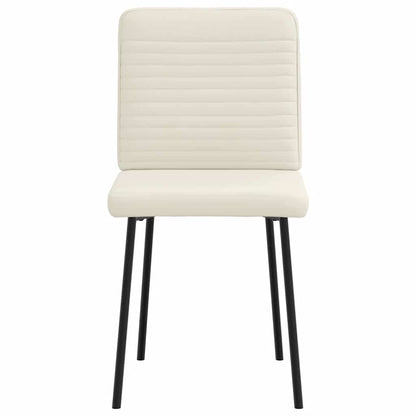 Eetkamerstoelen 4 st fluweel crèmekleurig