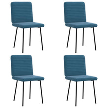 Eetkamerstoelen 4 st fluweel blauw