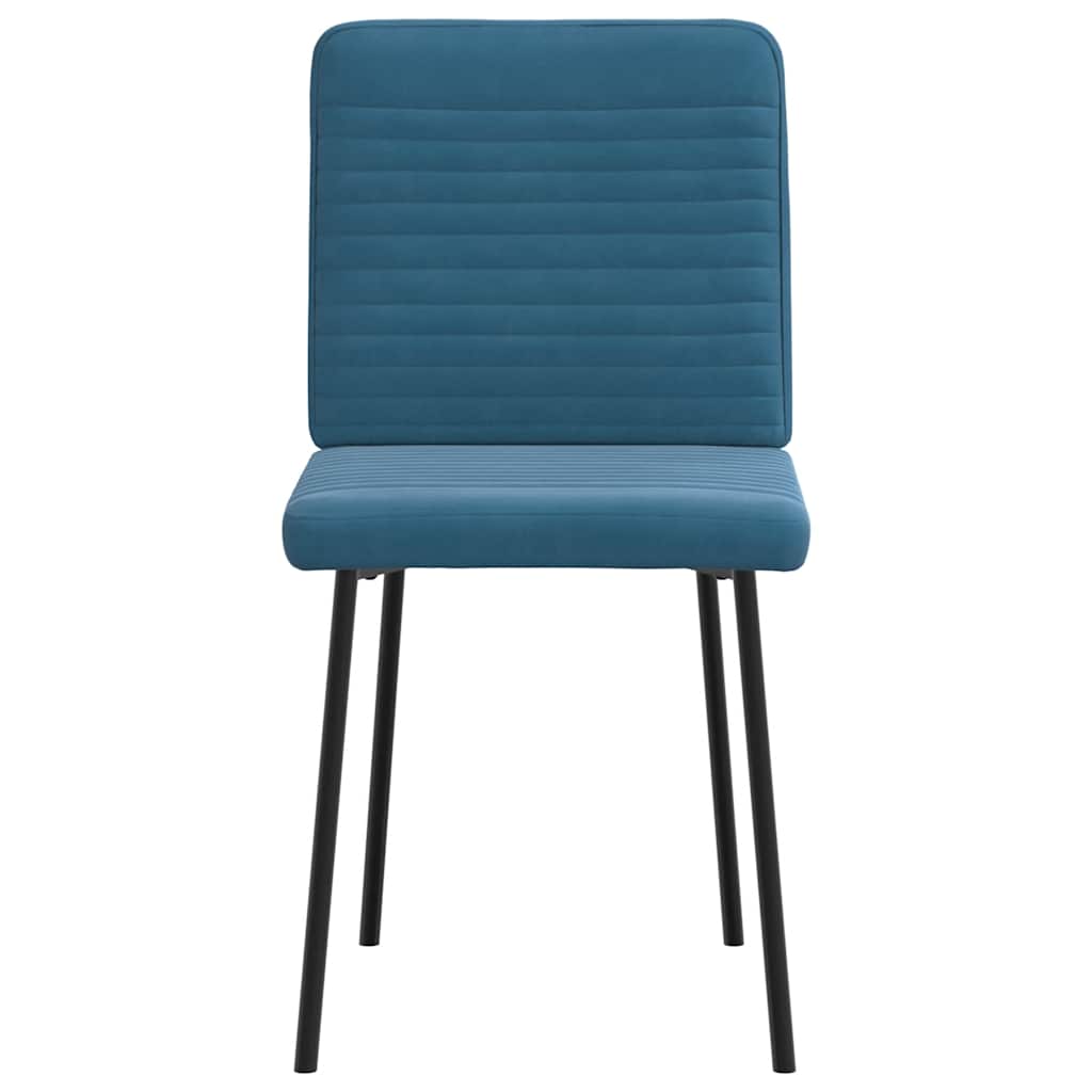 Eetkamerstoelen 4 st fluweel blauw