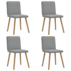 Dining chairs 4 pcs fabric light grey