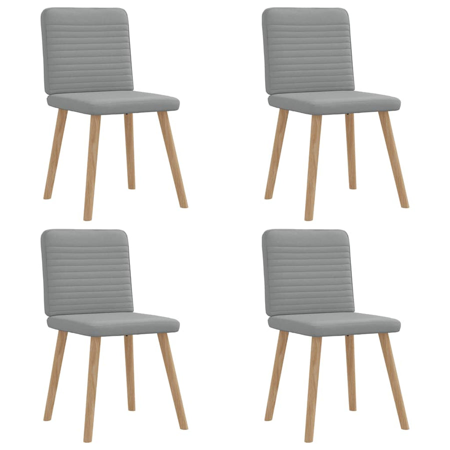 Eetkamerstoelen 4 st stof lichtgrijs