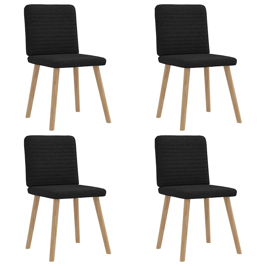 Eetkamerstoelen 4 st stof zwart