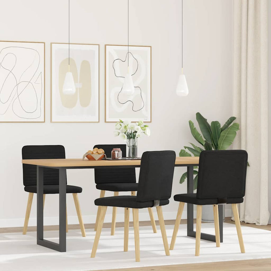 Eetkamerstoelen 4 st stof zwart