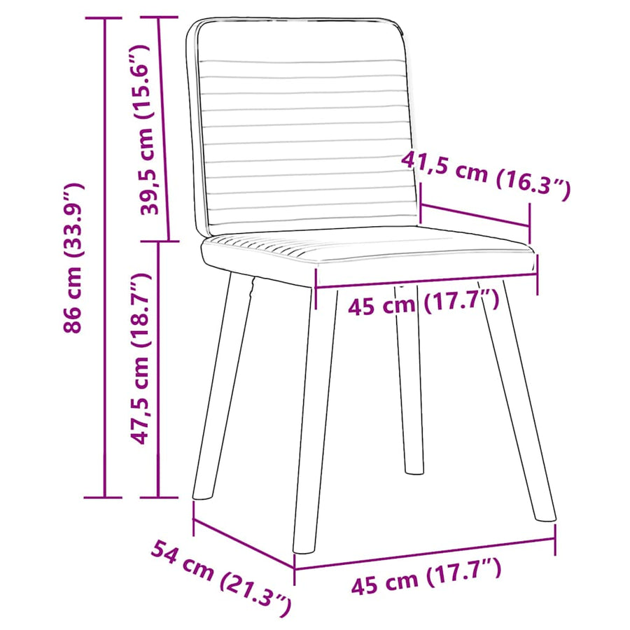 Eetkamerstoelen 4 st stof zwart