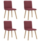 Dining chairs 4 pcs fabric wine red