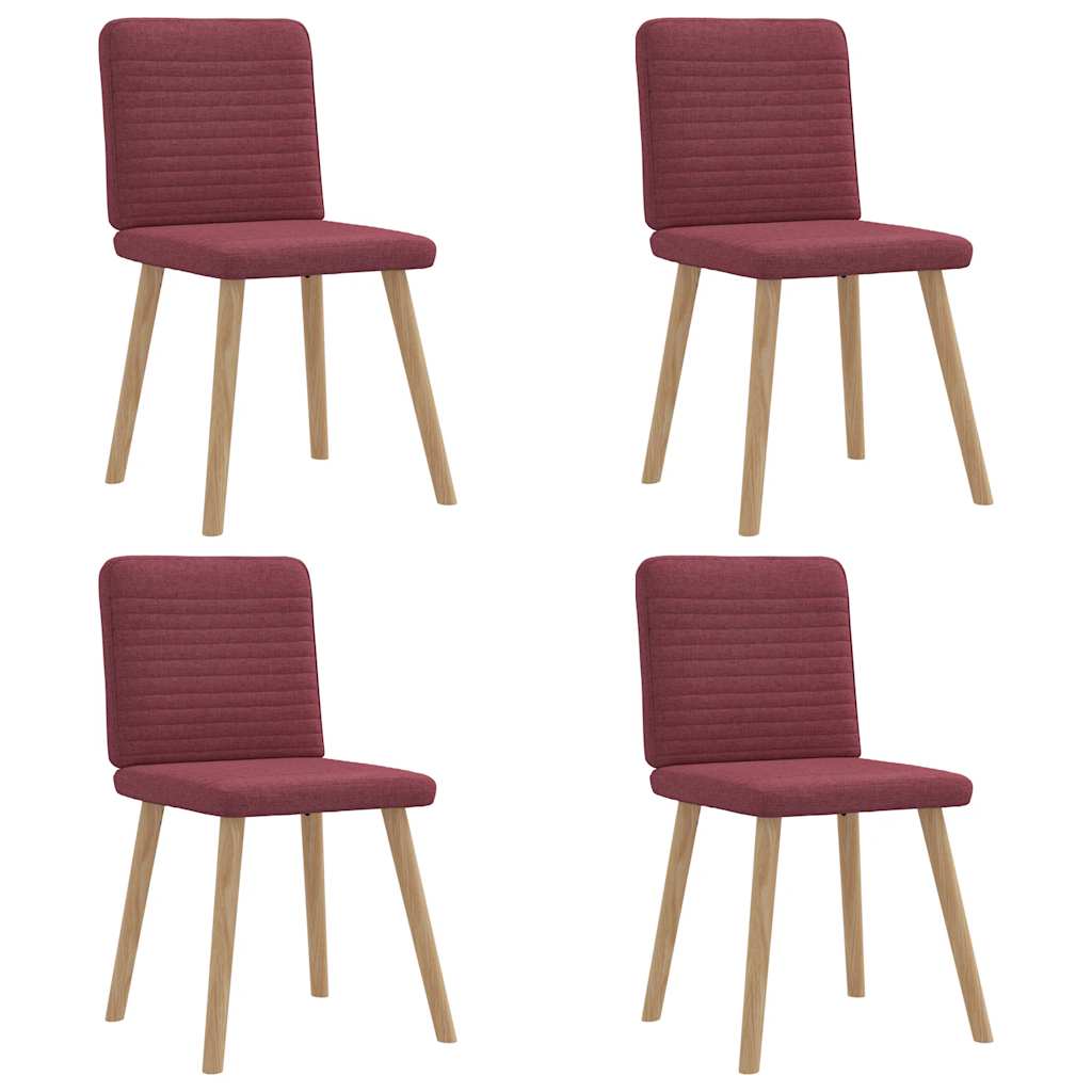 Eetkamerstoelen 4 st stof wijnrood