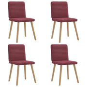 Eetkamerstoelen 4 stuks wijnrood stof