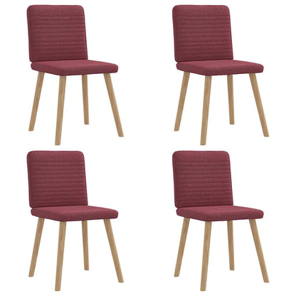 Eetkamerstoelen 4 st stof wijnrood