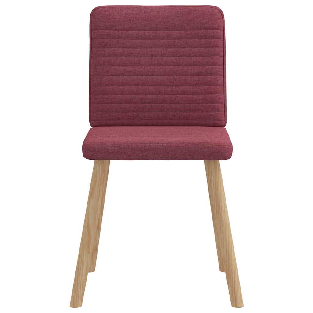 Eetkamerstoelen 4 st stof wijnrood