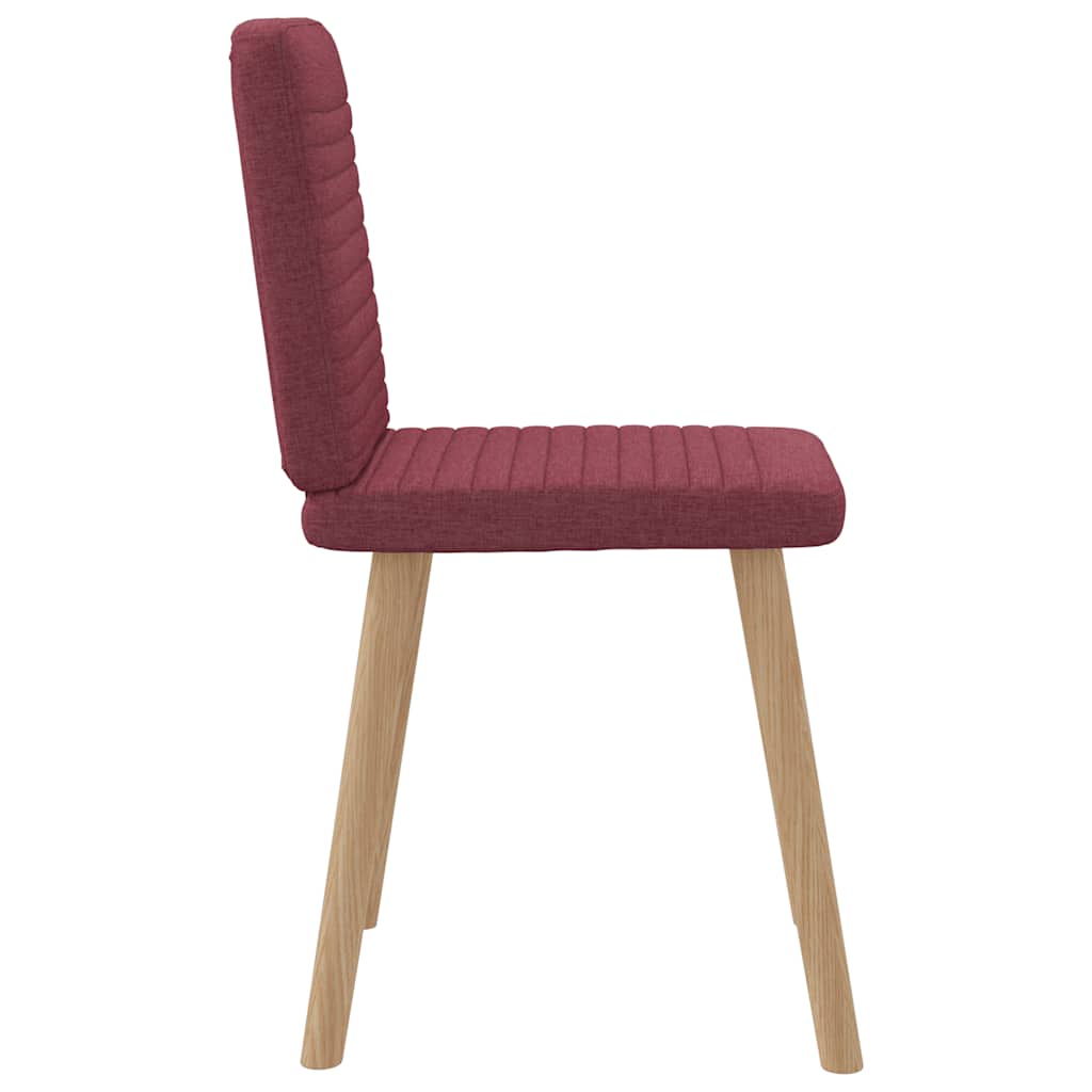 Eetkamerstoelen 4 st stof wijnrood