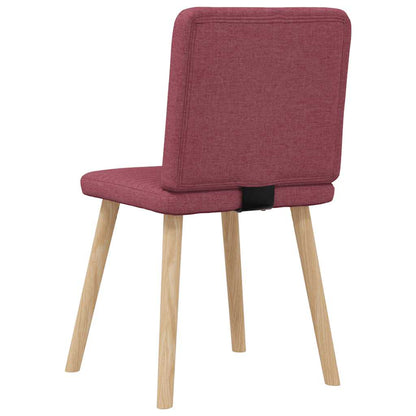 Eetkamerstoelen 4 st stof wijnrood