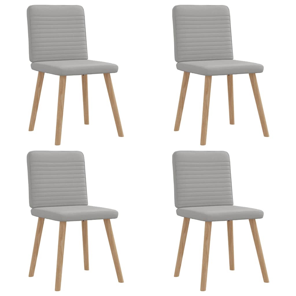 Eetkamerstoelen 4 st stof wolk grijs