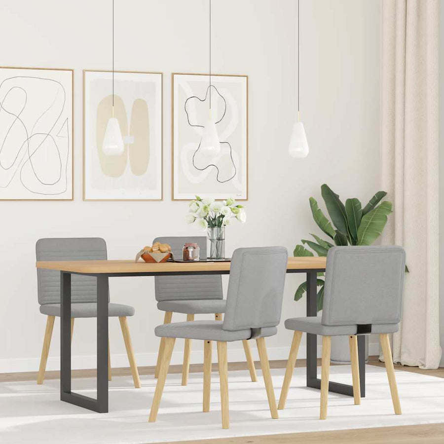 Eetkamerstoelen 4 st stof wolk grijs