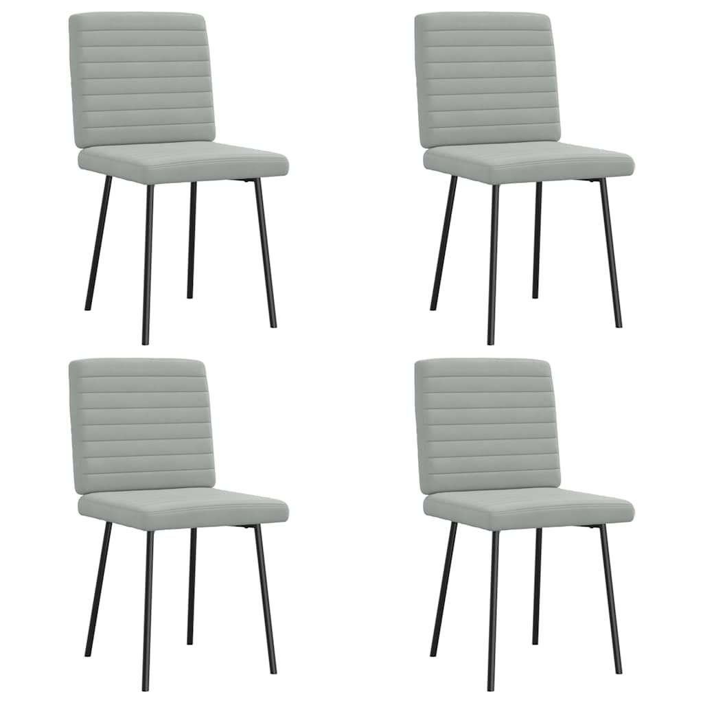Eetkamerstoelen 4 st fluweel lichtgrijs