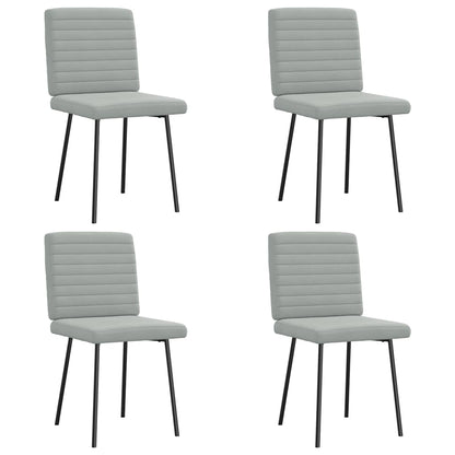 Eetkamerstoelen 4 st fluweel lichtgrijs