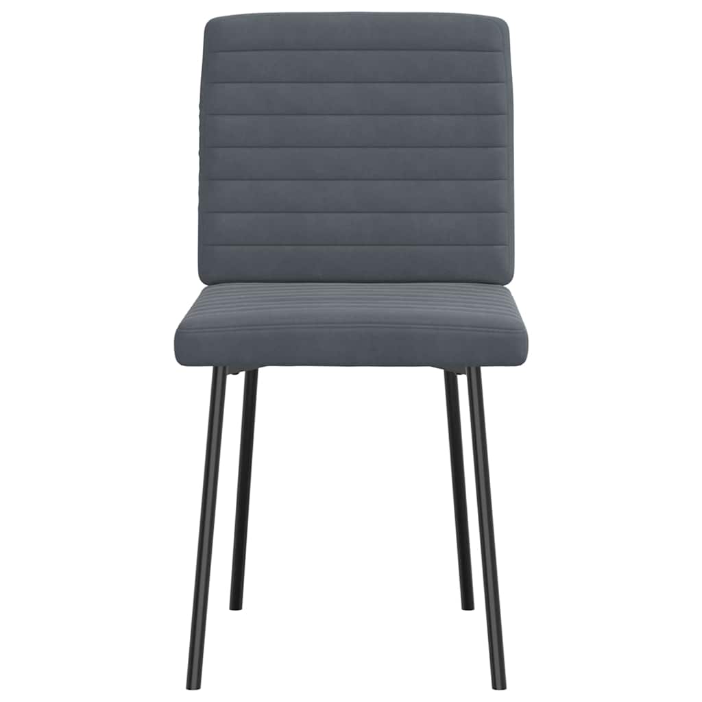 Eetkamerstoelen 4 st fluweel donkergrijs