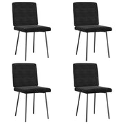 Eetkamerstoelen fluweel zwart 4 stuks