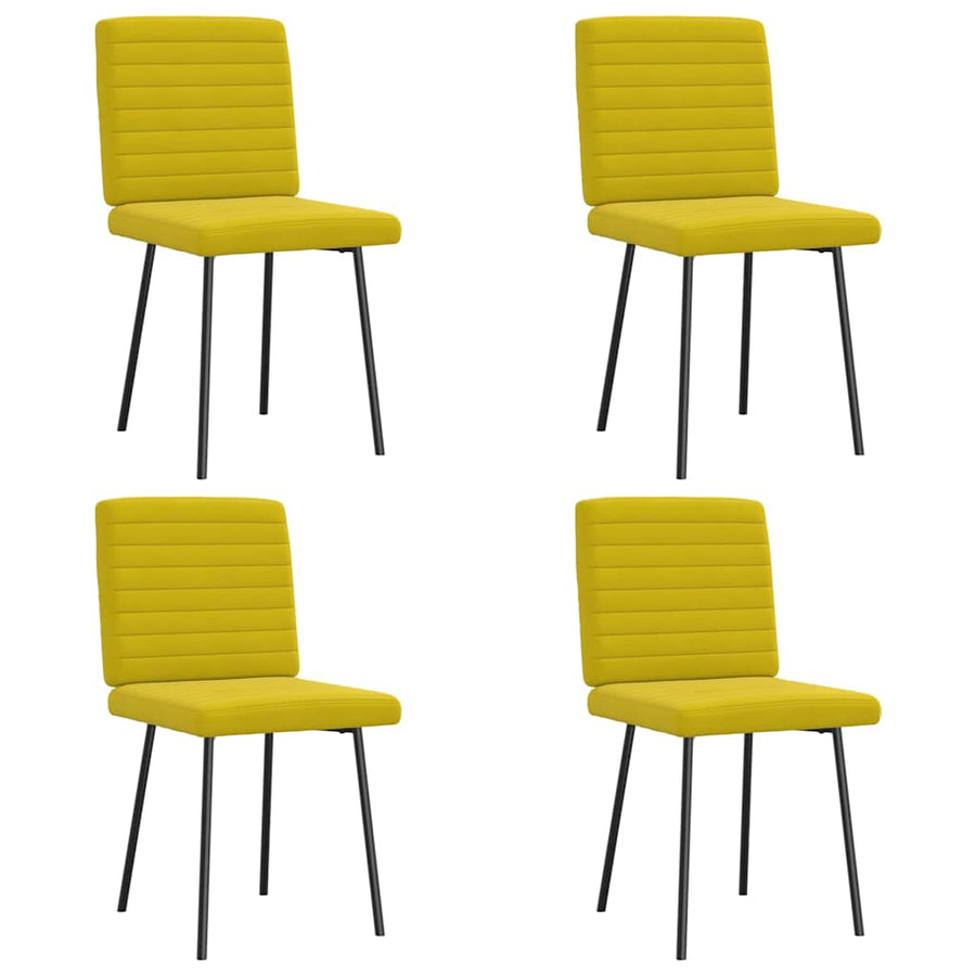 Eetkamerstoelen 4 st fluweel geel