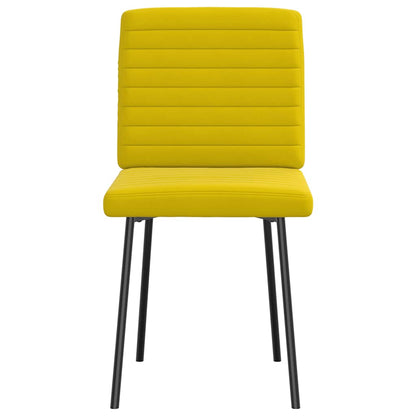 Eetkamerstoelen 4 st fluweel geel