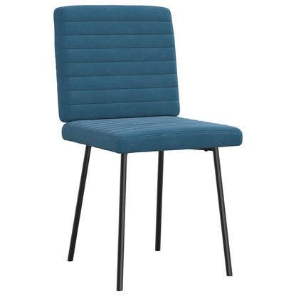 Eetkamerstoelen 4 st fluweel blauw