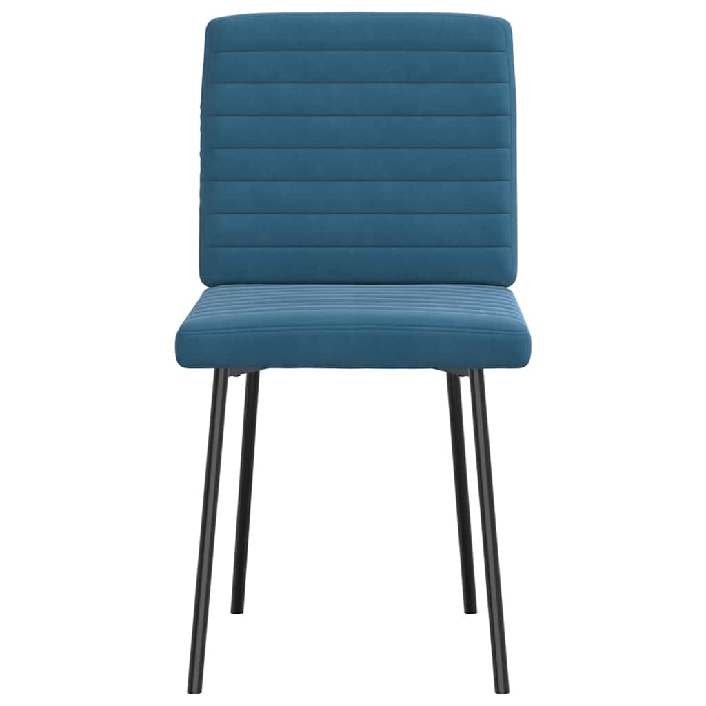 Eetkamerstoelen 4 st fluweel blauw