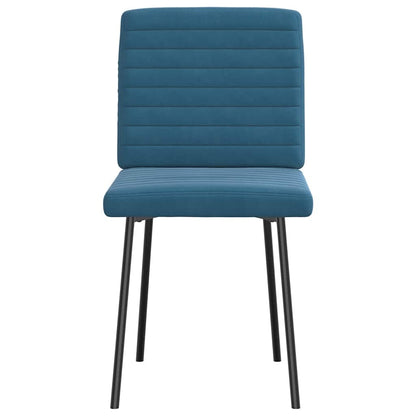 Eetkamerstoelen 4 st fluweel blauw
