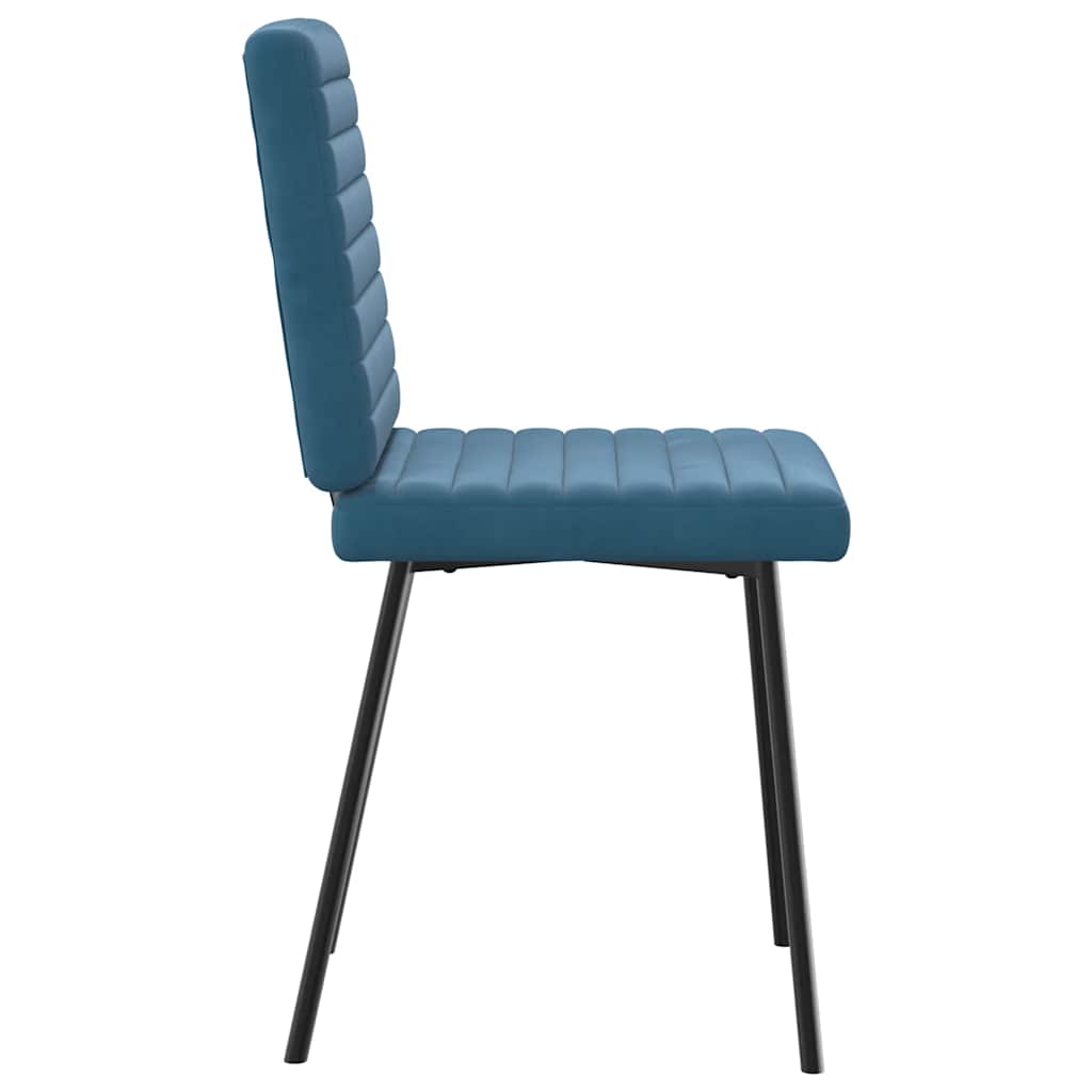 Eetkamerstoelen 4 st fluweel blauw
